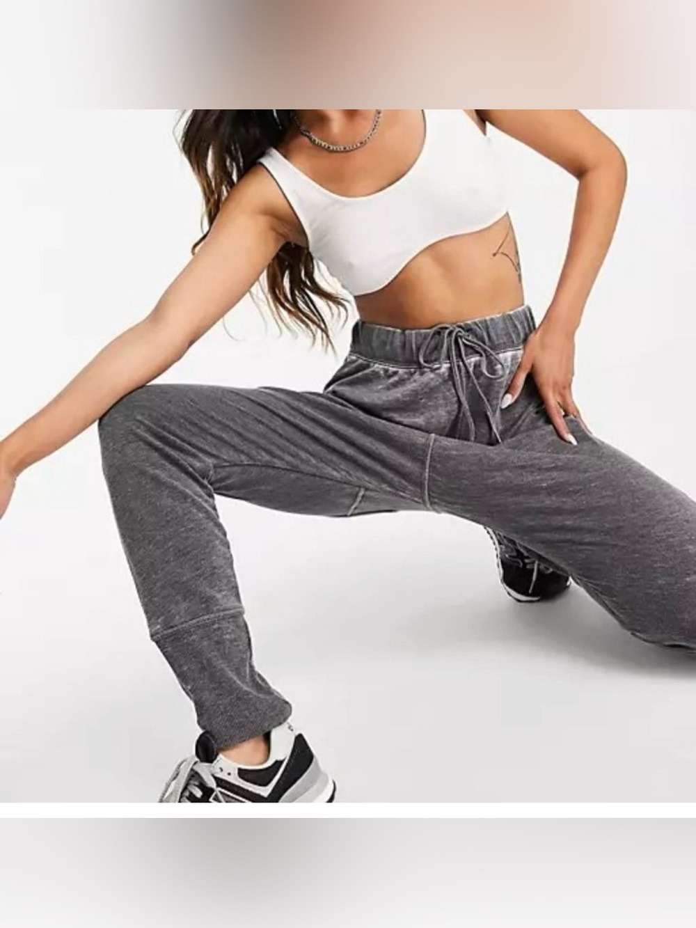 Free People nwt harem boho Grey Drawstring Joggers size xl